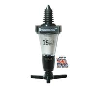 Beaumont Spirit Optics Dispenser Stamped 25ml, Black, Government Stamped, Professional Bar or Home Use, Alcohol Optics Dispenser, Precise Measurement, Leak Proof Rubber Seal, K493