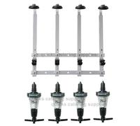 Optics Home Bar 4 Bottle Wall Mounted Bracket Rack & 25ml Solo Spirit Measures