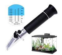 Optics Salinity 0-10% Refractometer, Dual Scale (1.0 to 1.070 S.G / 0-100ppt) for Salt Sea Water Aquarium Tank, Marine Industry, with LED light and pipettes