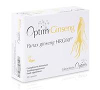 OPTIM Ginseng Red Panax Ginseng High Strength Cultivated in Belgium | Energy Vitality Strength Physical & Mental Performance | 30 Vegan Capsules | Powder - High Dosage