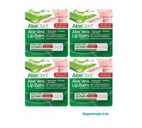 Optima AloeDent Aloe Vera Lip Balm Multi-Action With Tea Tree & Lysine - 4g X 4