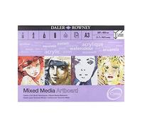 Daler-Rowney Optima Mixed Media A3 Artboard Pad, 10 Sheets, Acid-Free, Ideal for Artists & Students