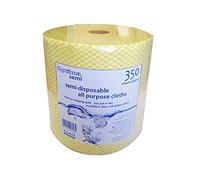 Optima Proclean Lightweight All Purpose Cleaning Cloth, Wiping, 22 x 44cm, 1 x 350 Cloths On A Roll, Yellow