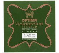 Optima Violin Strings Goldbrocade Premium Brass Plated 4/4 E 0.26 ct Medium