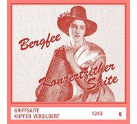 Optima Zither Grip Strings Munich Tuning Prolonged Bergfee red, g copper, silver plated 1243.H