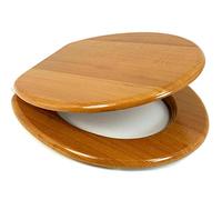 Optimal Products 18'' INCH MDF Universal Bathroom WC Toilet SEAT Quick Easy FIT Wooden Oval Shape (Antique Pine)