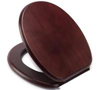Optimal Products 18'' INCH MDF Universal Bathroom WC Toilet SEAT Quick Easy FIT Wooden Oval Shape (Mahogany)