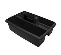 Optimal Products 2 & 3 Sections Compartments Plastic Large Caddy Kitchen Cleaning Tools Carry Tray Tidy Organiser With Handle UK (2 Compartments Graphite)