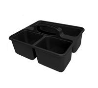 Optimal Products 2 & 3 Sections Compartments Plastic Large Caddy Kitchen Cleaning Tools Carry Tray Tidy Organiser With Handle UK (3 Compartments Graphite)