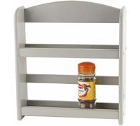 Optimal Products 2 & 3 Tier Bamboo Wood Kitchen Wall Mounted Spice Jars Herbs Rack Holder Stand For Home and Kitchen Storage (2 Tier Grey)