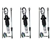 Optimal Products 2.4M Heavy Duty Line Prop Telescopic Washing Line Extending Clothes Pole Support Assorted Coloures (3)