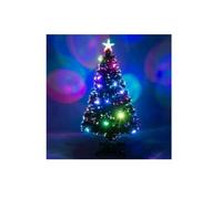 OPTIMAL PRODUCTS 2Ft Pre Lit Fiber Optic Christmas Xmas Tree Colour Changing Xmas Lights Star Green