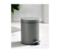 OPTIMAL PRODUCTS 3 Ltr Pedal Bin With Lid Rubbish Waste Bins Grey