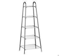 Optimal Products 5 Tier Chrome Kitchen Pan Stand Pot Saucepan Storage Organise Unit Rack Holder