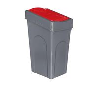 Optimal Products 50L Plastic Recycling Bin Rubbish Dustbin Kitchen Garden Recycle Waste Bin With Lid (Red, 1)