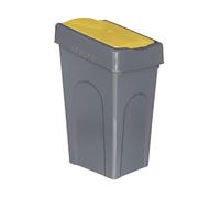 Optimal Products 50L Plastic Recycling Bin Rubbish Dustbin Kitchen Garden Recycle Waste Bin With Lid (Yellow, 1)