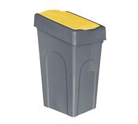 Optimal Products 50L Plastic Recycling Bin Rubbish Dustbin Kitchen Garden Recycle Waste Bin With Lid (Yellow, 1)
