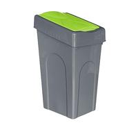 Optimal Products 50L Plastic Recycling Bin Rubbish Dustbin Kitchen Garden Recycle Waste Bin With Lid (Green, 1)