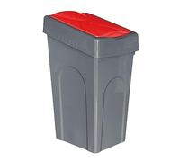 Optimal Products 50L Plastic Recycling Bin Rubbish Dustbin Kitchen Garden Recycle Waste Bin With Lid (Red, 1)