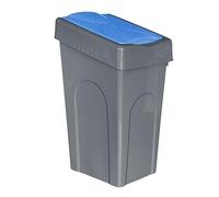 Optimal Products 50L Plastic Recycling Bin Rubbish Dustbin Kitchen Garden Recycle Waste Bin With Lid (Blue, 1)