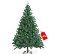 Optimal Products 5ft Christmas Tree 550 Tips Lush Xmas Tree Premium PVC Realistic Artificial Christmas Tree With Metal Stand, Green Christmas Trees in 5ft, 6ft & 7 ft Sizes Ideal Christmas Decoration