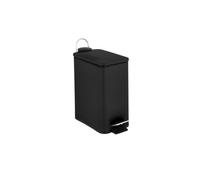OPTIMAL PRODUCTS 5L Black Slim Lid Pedal Bin Waste Paper Dustbin Home Office