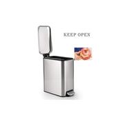 OPTIMAL PRODUCTS 5L Stainless Steel Slim Lid Pedal Bin Waste Paper Dustbin Home Office