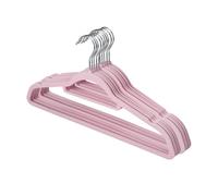 Optimal Products ANTI SLIP FLOCKED COAT CLOTHES HANGERS VELVET TROUSER TIE GARMENTS HANGING SPACE SAVING UK (Baby Pink, 20)