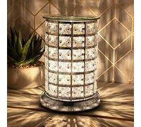 Optimal Products Aroma Electric Wax Melt Oil Burner Glass Lamp Night Light Diffuser Warmer XMAS Gift (Silver Crystal)