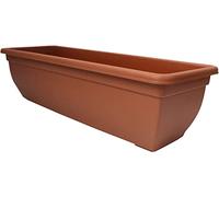 Optimal Products Bel Trough Plant Pot Plastic Winchester Bel Garden Flower Patioectangle Planter UK (1PC, Terracotta 60cm), 46cm & 60cm