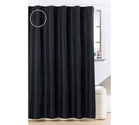Optimal Products Black Glitter Diamante Polyester Weighted Hem Shower Curtain (Black Diamante)