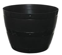 Optimal Products Black Plastic Planter Plant Pot Tub Garden Patio Out Or Indoor Barrel Flower Pot 35cm & 50cm (34cm (1 Barrel Planter) Black)