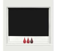 OPTIMAL PRODUCTS Blackout Roller Blinds Black Plain Trimmable 60Cm X 160