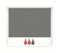 OPTIMAL PRODUCTS Blackout Roller Blinds Grey Plain Trimmable 120Cm X 160