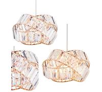 Optimal Products Chandelier Style Ceiling Light Shade Droplet Pendant Acrylic Crystal Bead Luxury (Crystal Gem Wrap Rose Gold)