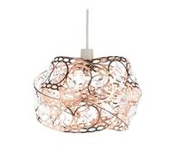 Optimal Products Chandelier Style Ceiling Light Shade Droplet Pendant Acrylic Crystal Bead Luxury (Gem Wrap Rose Gold), Multi