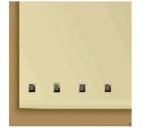 OPTIMAL PRODUCTS Chrome Square Eyelet Edge Roller Blind Cream Blinds 150 Cm X 160 Cm