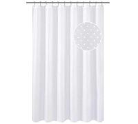 Optimal Products Diamante Glitter Shower Curtain With Hooks Machine Washable Waterproof Long Drop (Diamante White 180 x 180 cm)