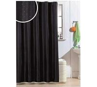 Optimal Products Diamante Glitter Shower Curtain With Hooks Machine Washable Waterproof Long Drop (Diamante Black 180 x 200 cm)