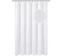 Optimal Products Diamante Glitter Shower Curtain With Hooks Machine Washable Waterproof Long Drop (Diamante White 180 x 200 cm)