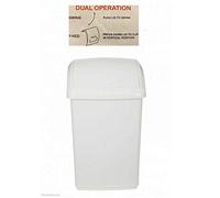 Optimal Products Dual Operation Swing Lid Bin Waste Recycling Dustbin Trash Paper Rubbish Litter Basket Kitchen Home Office Garage Swing/Fixed (Cream, 30 L)