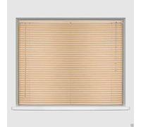 Optimal Products Easy-Fit PVC Venetian Window Blinds Trimmable Home Office Blind New (Natural Wood Effect, 150cm x 150cm)