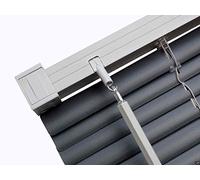 Optimal Products Easy-Fit PVC Venetian Window Blinds Trimmable Home Office Blind New (Slate Grey (Contrast), 105cm x 150cm)