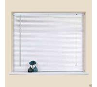 Optimal Products Easy-Fit PVC Venetian Window Blinds Trimmable Home Office Blind New (White, 105cm x 210cm)