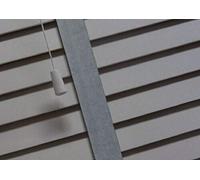 Optimal Products Faux Wood Window Venetian Blinds Blind With Tape 50mm Slats White Grey TRIMMABLE Fittings Included Luxury Look (Grey, 75 x 150 cm)