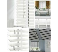 Optimal Products Faux Wood Wooden Venetian Blinds Blind With Tape 50mm Slats White Fittings Included Easy Fit (DARK GREY, 45X150 CM (18"X60"))