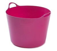 Optimal Products FLEXI TUB WITH HANDLE BUILDER TRUG CONSTRUCTION CONTAINER BUCKET LAUNDRY BASKET UK (Pink, Large)