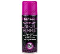 Optimal Products Fluorescent Bright Neon Spray Paint Aerosol DIY Matt Hi Vis Safety 200ML Graffiti Extra Bright Paint (6, Purple)