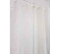 Optimal Products Glitter Diamante Polyester Weighted Hem Shower Curtain Waterproof With Rings 180x180cm (Cream)