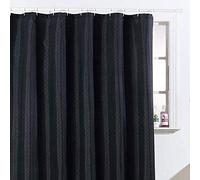 Optimal Products Glitter Diamante Polyester Weighted Hem Shower Curtain Waterproof With Rings 180x180cm (Black 180x200cm)